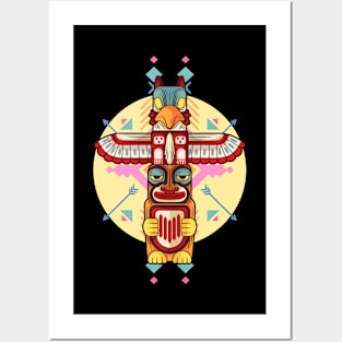 Native Americans, American Indians Totem Posters and Art